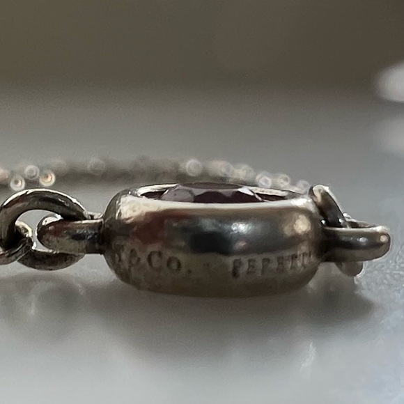 Tiffany & Co. Jewelry - Tiffany and Co pink sapphire Elsa Peretti sterling silver chain ring